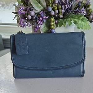 COACH Blue Large Leather Wallet & Phone Purse